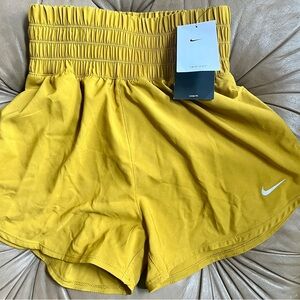 Nike Women's High-Waisted Mustard Shorts Size XS